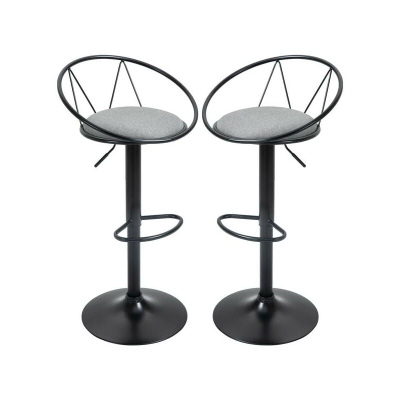 MH - Lot de 2 tabourets de bar katz noirs