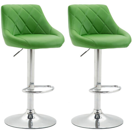 Lot de 2 tabourets de bar Lazio similicuir Vert