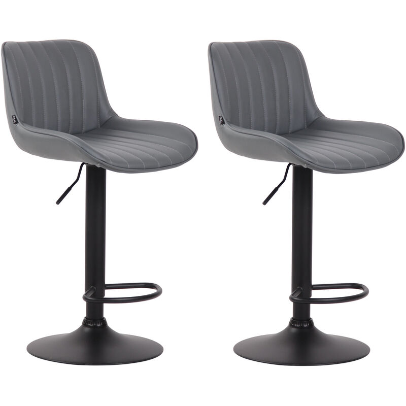 CLP - Ensemble de 2 tabourets de bar Lentini en gris, Schwarz