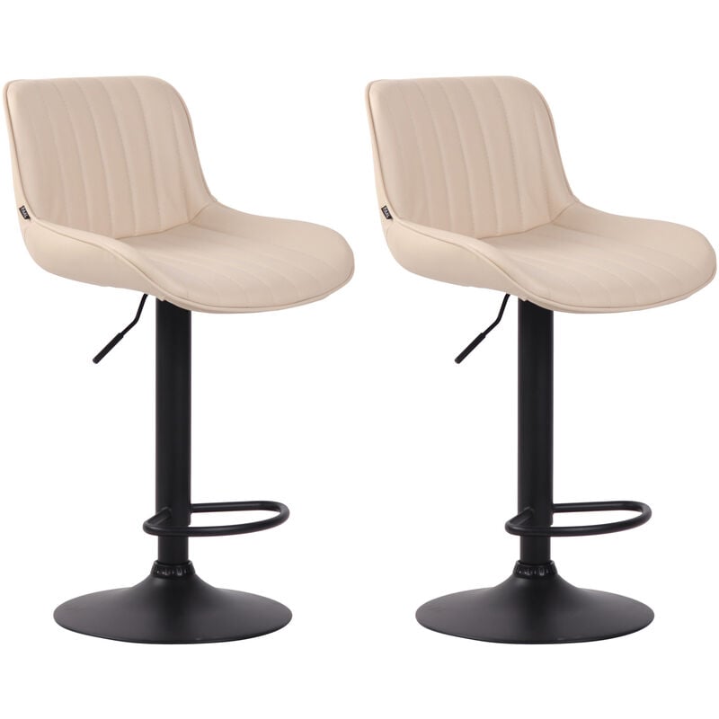 CLP - Ensemble de 2 tabourets de bar lentini dans la crème comme, Schwarz