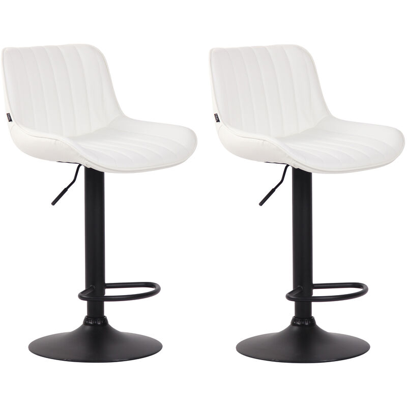 Ensemble de 2 tabourets de bar lentini en blanc, Schwarz