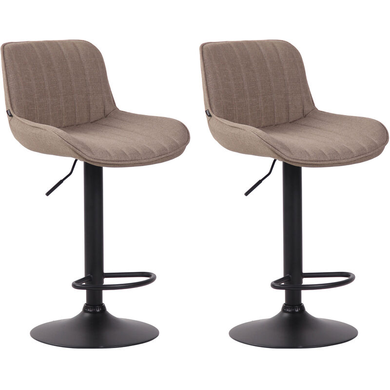 CLP - Ensemble de 2 tabourets de bar Lentini en tissu Tortora, Schwarz