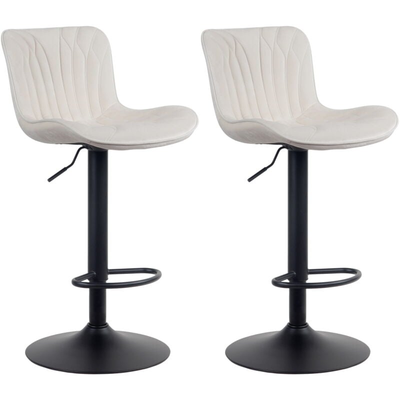 CLP - Ensemble de 2 tabourets de bar Linus Crema, velours
