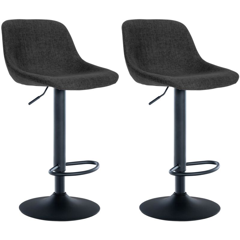 CLP - Tabouret de bar noir loft 2er, tissu