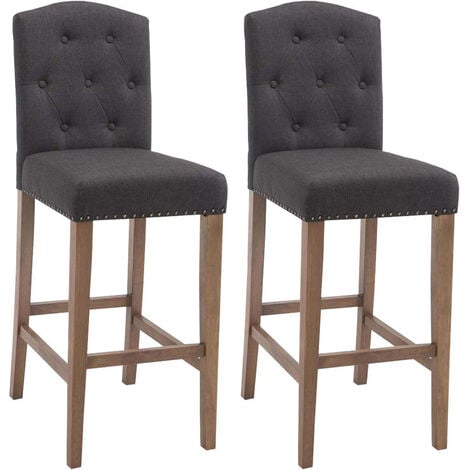 Lot de 2 tabourets de bar Louise Tissu