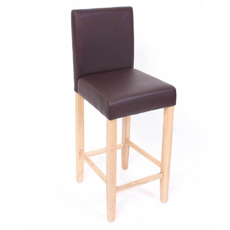HHG - jamais utilisé] Lot de 2 tabourets de bar M37, cuir, marron/pieds clairs