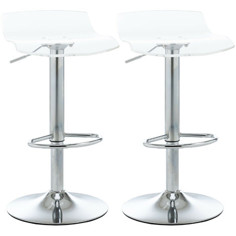 Lot de 2 tabourets de bar métal design KEISHA transparents