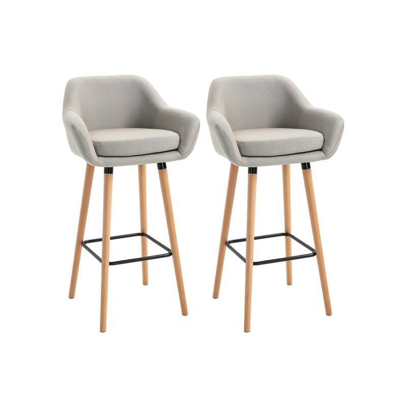 Lot de 2 tabourets de bar naples beige