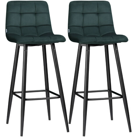 Lot de 2 tabourets de bar NEWRY vert sapin