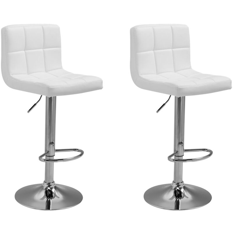 Happy Garden - Lot de 2 tabourets de bar blanc mike
