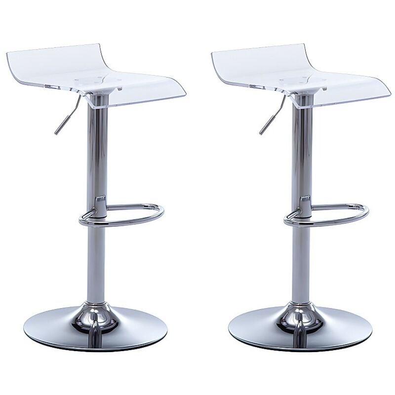 Vente-unique - Lot de 2 tabourets de bar oliver - Acrylique - Transparent