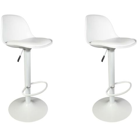 Lot de 2 tabourets de bar réglables design scandinave ISAK