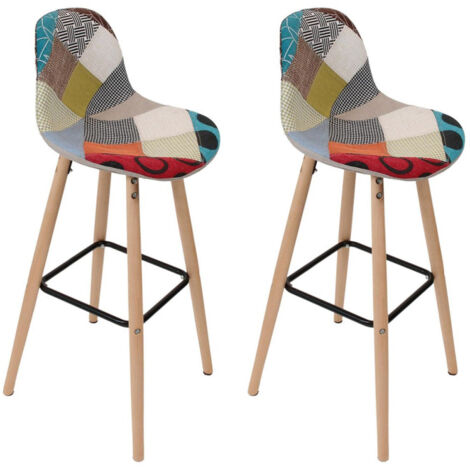 Lot de 2 Tabourets de Bar "Riga" 90cm Multicolore