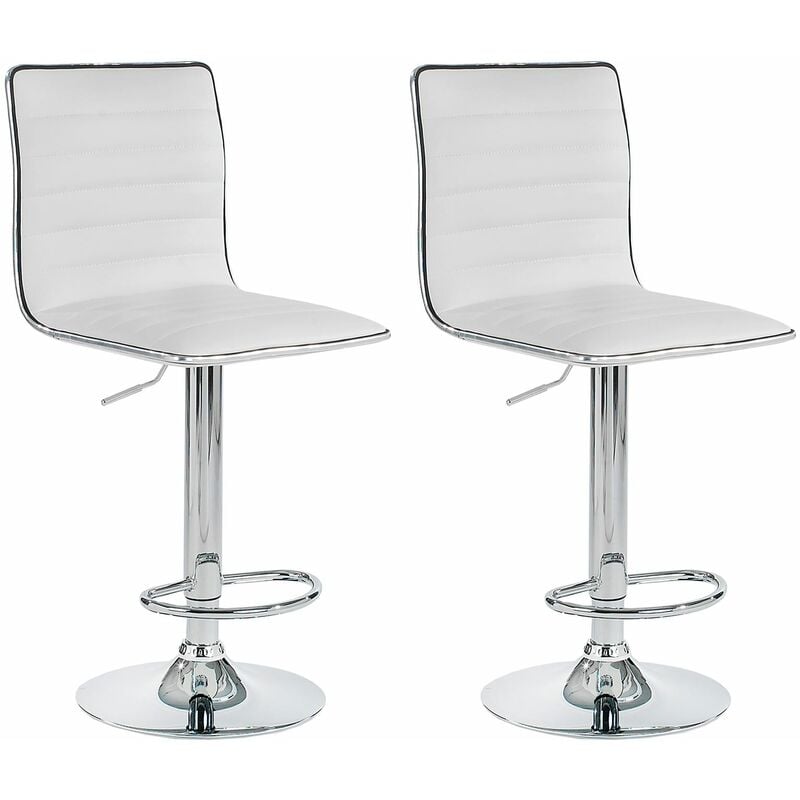 Lot de 2 tabourets de bar ROCA, blanc
