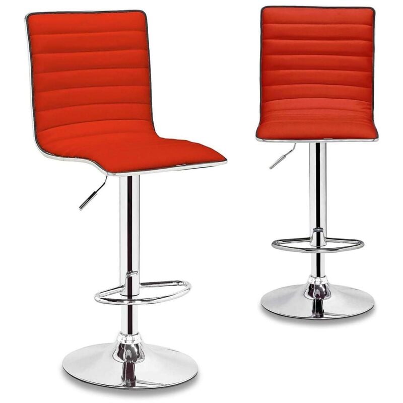 Deco In Paris - locas - Lot de 2 tabourets de bar rouge locas