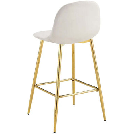 Lot de 2 tabourets de bar SCANDINAVE pied gold velours