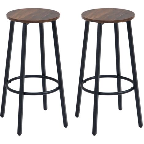 Lot de 2 tabourets de bar, structure en métal 42 x 42 x 65 cm