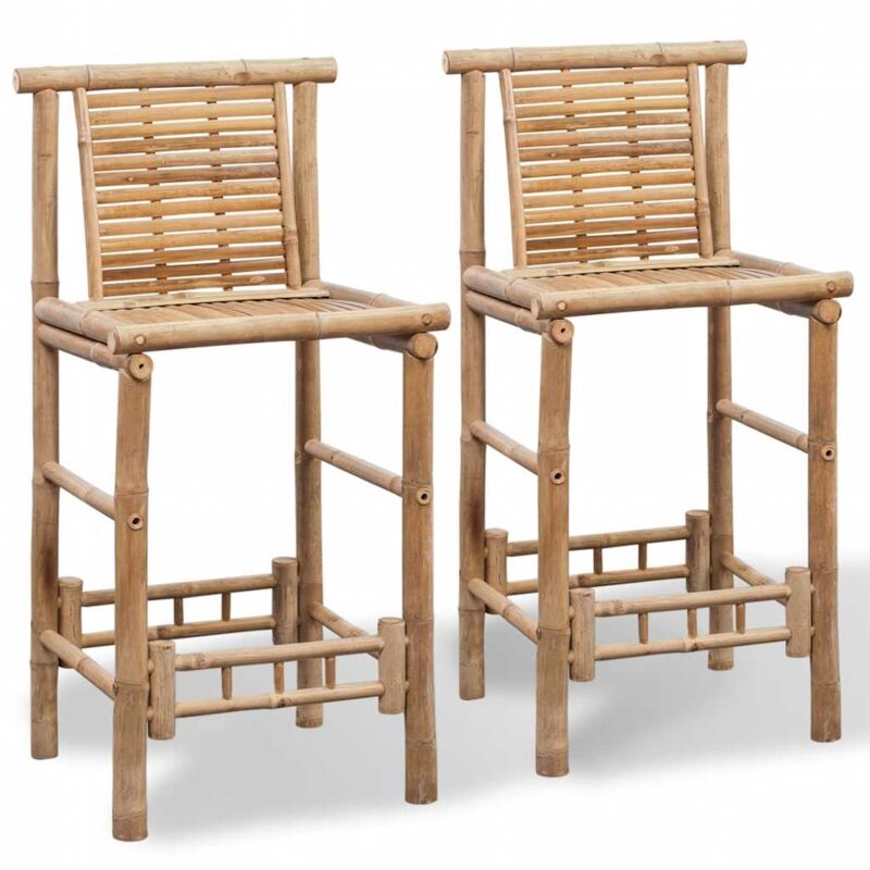 Maison Chic - Lot de 2 Tabourets de bar Style Contemporain Chaises de bar Bambou 91857