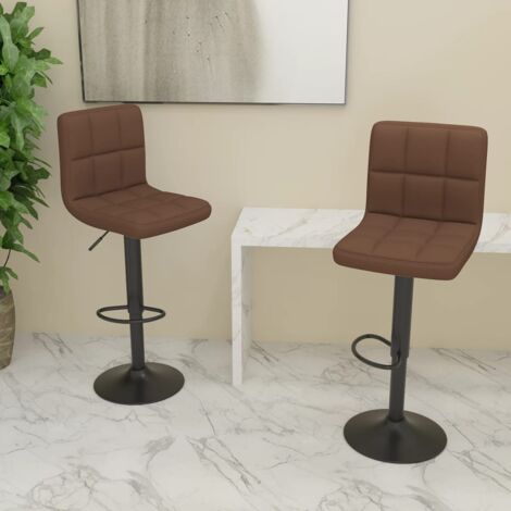 Lot de 2 Tabourets de bar Style Contemporain Chaises de bar Marron Tissu 22116