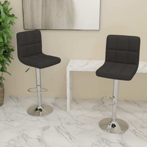 Lot de 2 Tabourets de bar Style Contemporain  Chaises de bar Noir Tissu 26124