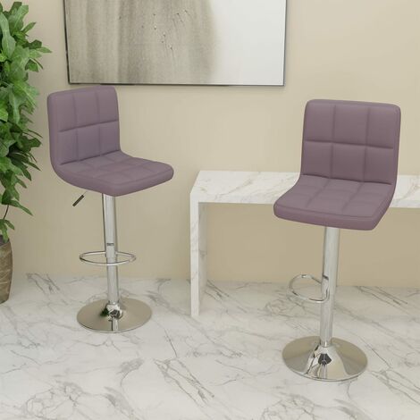 Lot de 2 Tabourets de bar Style Contemporain  Chaises de bar Taupe Tissu 72944