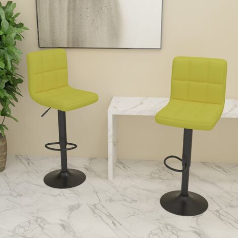 Lot de 2 Tabourets de bar Style Contemporain Chaises de bar Vert Tissu 33538