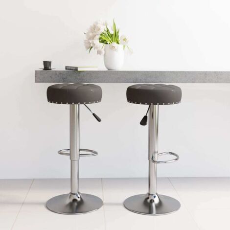 Lot de 2 Tabourets de bar Tabourets Chaises Hauts pour Cuisine, Bar noir tissu -QS82442