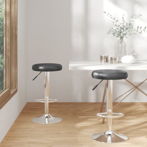 lot de 2 Tabourets de bar  Tabourets Haut  Chaises de Bar  Sièges de Cuisine noir similicuir HAV3763