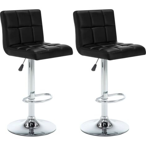 lot de 2 Tabourets de bar  Tabourets Haut  Chaises de Bar  Sièges de Cuisine noir similicuir HAV4022