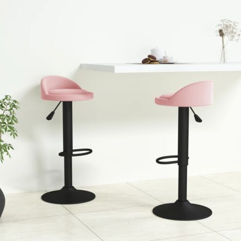 Lot de 2 Tabourets de bar, Tabourets hauts, Chaises de cuisine rose velours CON333960 DESIGN IN