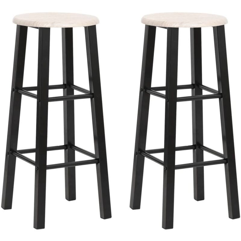 Maisonchic - Lot de 2 Tabourets de bar, Tabourets hauts, Tabourets de cuisine noir mdf pwfn63944 design in