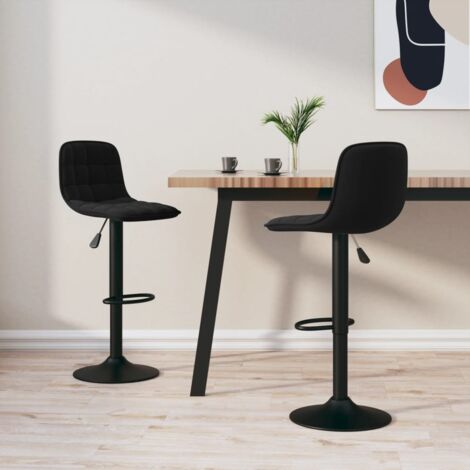 Lot de 2 Tabourets de bar, Tabourets hauts, Tabourets de cuisine noir velours ssa9383 DESIGN IN