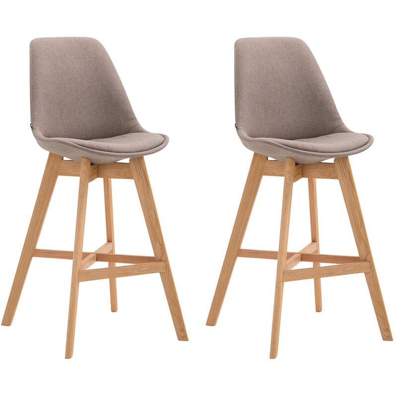 CLP - 2 tabourets de conception de cannes en tissu Tortora, nature