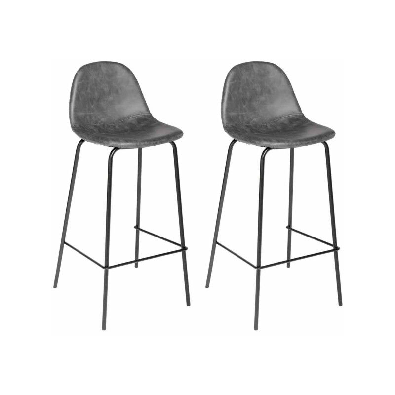 Lot de 2 Tabourets de Bar "Vladi" 95cm Gris