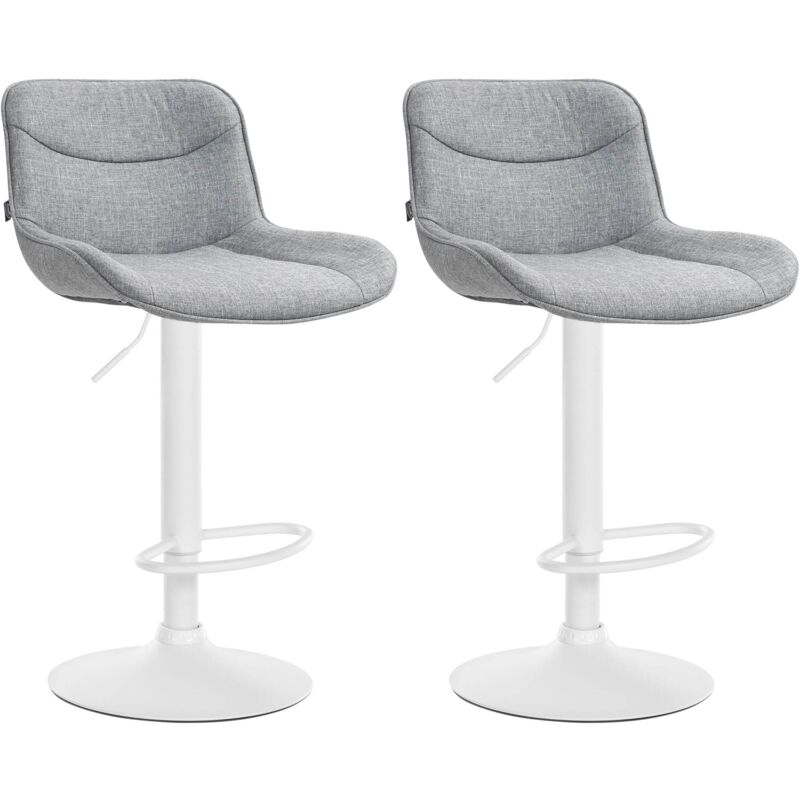 Lot de 2 tabourets de bar Vonore tissu Gris Blanc