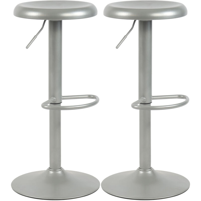CLP - Lot de 2 tabourets de bar Williston Argent