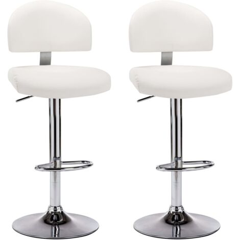 Lot de 2 Tabourets de bar,Chaise de bar blanc similicuir CFW439113