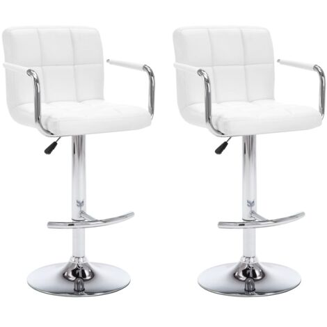 Lot de 2 Tabourets de bar,Chaise de bar blanc similicuir CFW766716
