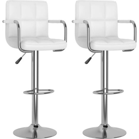 Lot de 2 Tabourets de bar,Chaise de bar blanc similicuir CFW828173