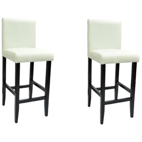 Lot de 2 Tabourets de bar,Chaise de bar blanc similicuir CFW942297