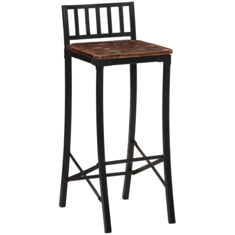Lot de 2 Tabourets de bar,Chaise de bar bois de récupération massif CFW577934