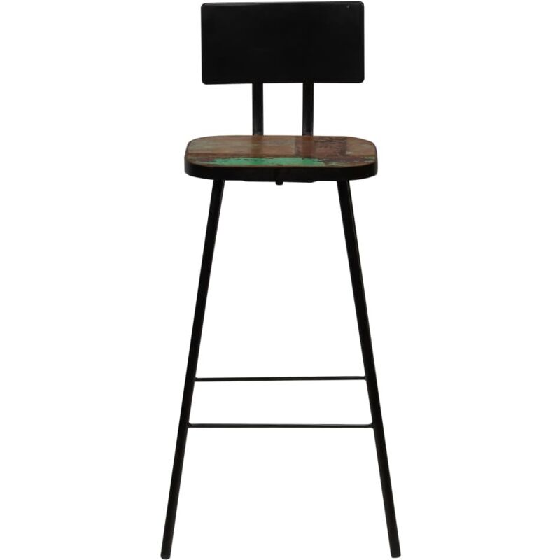 Lot de 2 Tabourets de bar，Chaise de bar bois massif de récupération CFW420904