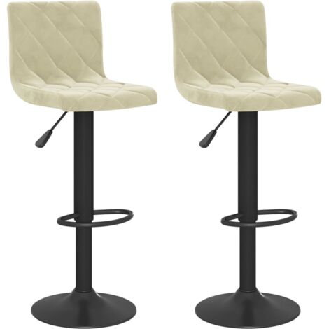 Lot de 2 Tabourets de bar,Chaise de bar crème velours CFW968752