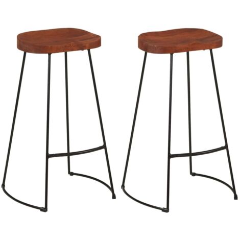 Lot de 2 Tabourets de bar,Chaise de bar Gavin 50x40x78cm bois massif manguier CFW114622