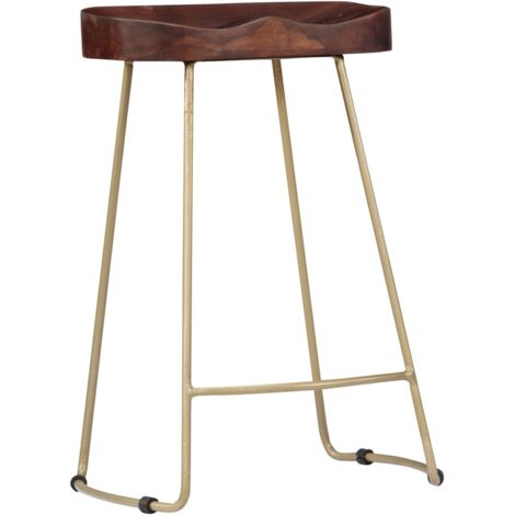 Lot de 2 Tabourets de bar,Chaise de bar Gavin bois de manguier massif CFW152507