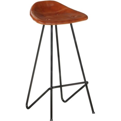 Lot de 2 Tabourets de bar,Chaise de bar marron cuir véritable CFW424556