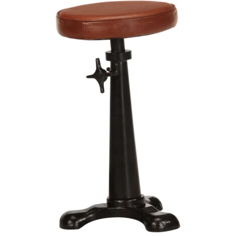 Lot de 2 Tabourets de bar,Chaise de bar marron cuir véritable et fonte CFW920708