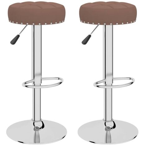 Lot de 2 Tabourets de bar，Chaise de bar marron tissu CFW230352