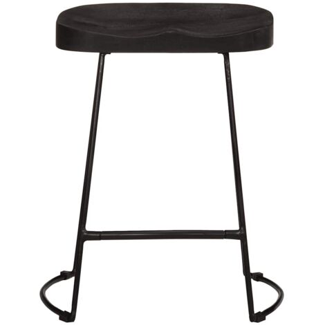 Lot de 2 Tabourets de bar,Chaise de bar noir 46x38x52 cm bois manguier massif CFW419568