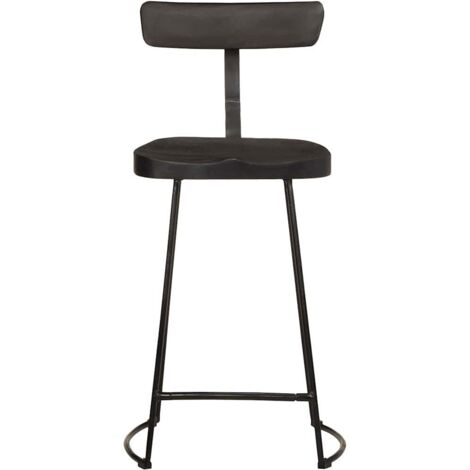 Lot de 2 Tabourets de bar,Chaise de bar noir 49x43x88 cm bois manguier massif CFW416830